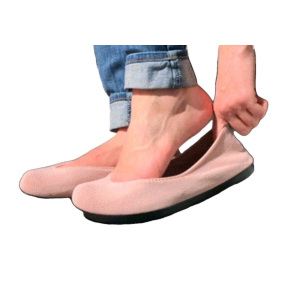 OESH The Dream Dogwood Blossom Knit Flats Women's Size 12W Blush Pink Work New